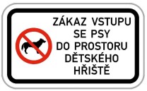 Cedule - Zákaz vstupu se psy na dětské hřiště Cedule - Zákaz vstupu se psy na dětské hřiště