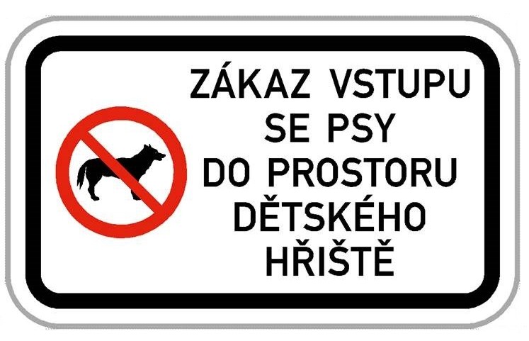 Cedule - Zákaz vstupu se psy na dětské hřiště Cedule - Zákaz vstupu se psy na dětské hřiště