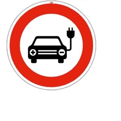 Dopravní značka - Zákaz vjezdu elektromobilů