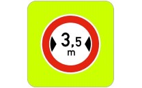 Dopravní značka B15 - Zákaz vjezdu vozidel, jejichž výška přesahuje vyznačenou mez, zvýrazněná