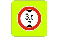 Dopravní značka B16 - Zákaz vjezdu vozidel, jejichž výška přesahuje vyznačenou mez, zvýrazněná