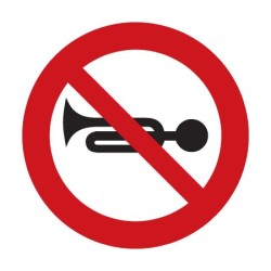 Dopravní značka B23a - Zákaz zvukových výstražných znamení