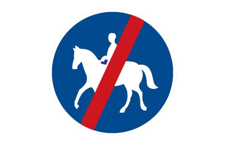 Dopravní značka C11b - Konec stezky pro jezdce na zvířeti