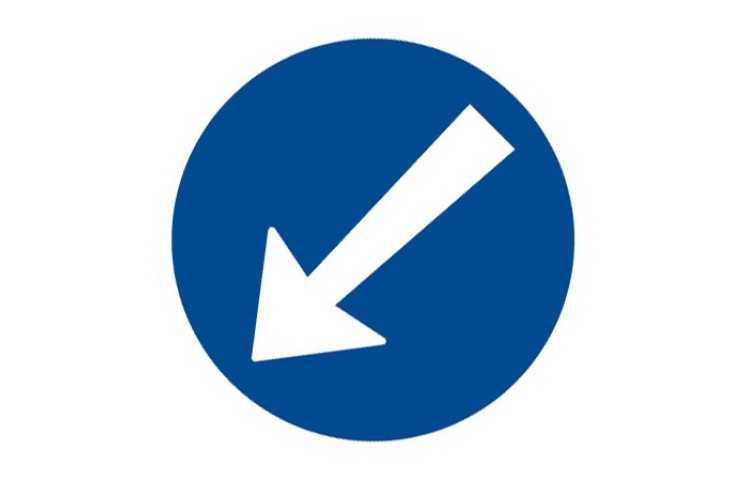 Dopravní značka C4b - Přikázaný směr objíždění vlevo