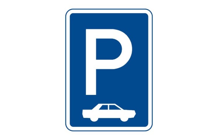 Dopravní značka IP11b - Parkoviště (kolmé nebo šikmé stání) Dopravní značka IP11b - Parkoviště (kolmé nebo šikmé stání)