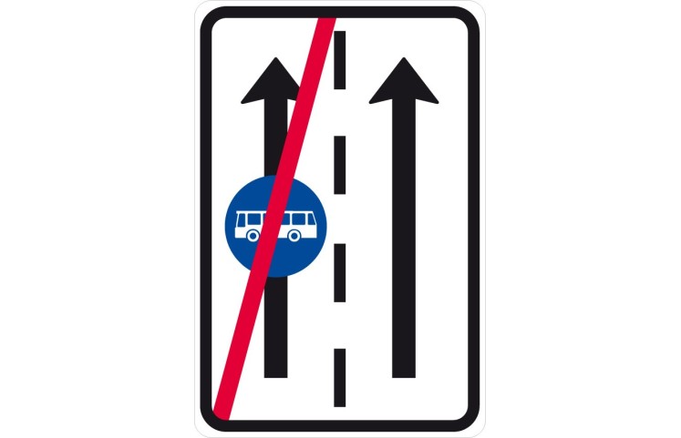 Dopravní značka IP20b - Konec vyhrazeného jízdního pruhu