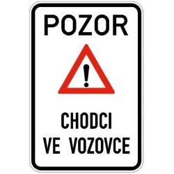 Dopravní značka IP22 - Chodci ve vozovce