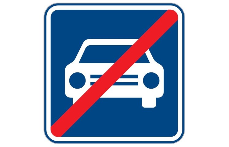 Dopravní značka IZ2b - Konec silnice pro motorová vozidla