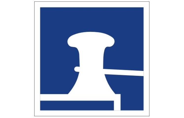 Plavební znak E7 - Povolené vyvazování u břehu Plavební znak E7 - Povolené vyvazování u břehu