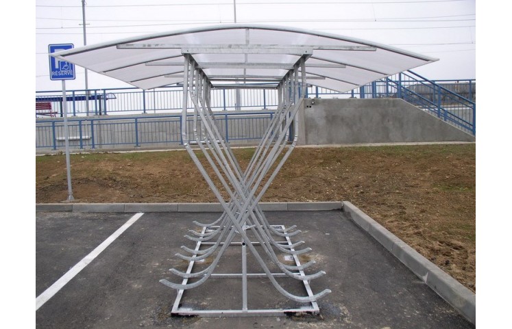 Přístřešek pro kola oboustranný, 12 míst Přístřešek pro kola oboustranný, 12 míst